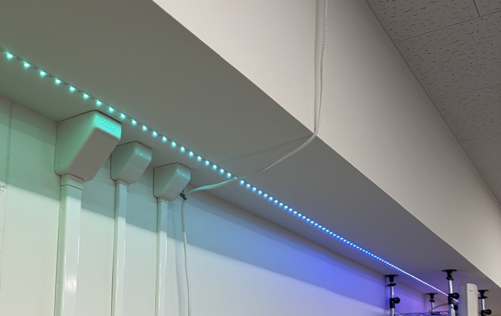 研究室に設置した LED ストリップ